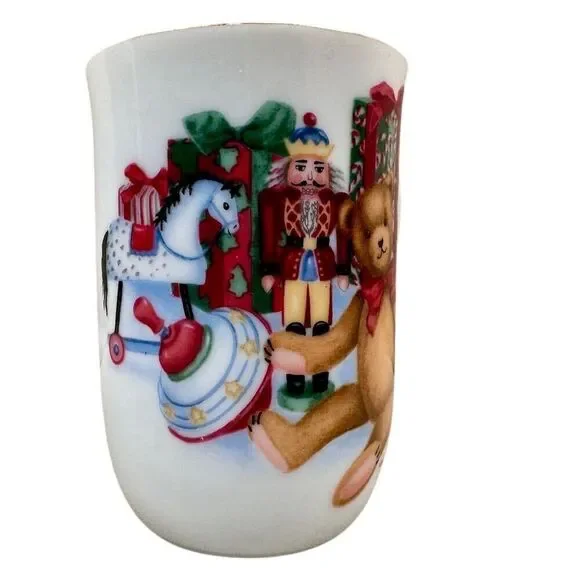 Vintage Otagiri Christmas Toys Porcelain Mug Gold Rim 1980s - Picture 2 of 8